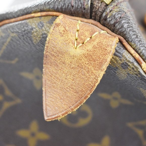 Authenticity Guaranteed LOUIS VUITTON Speedy 30 Travel Hand Bag Monogram Leather - Picture 7 of 16